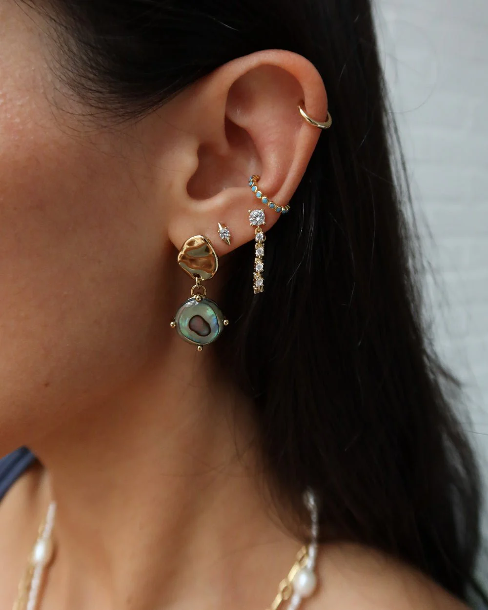 AVERY ABALONE SHELL DROP EARRINGS - Image 5