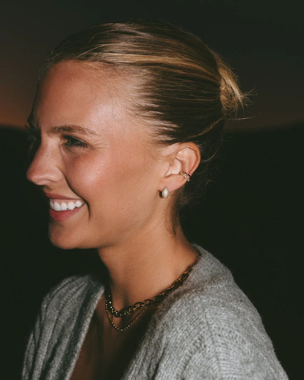 BIRDIE PAVÉ & GOLD DOUBLE EAR CUFF - Image 9