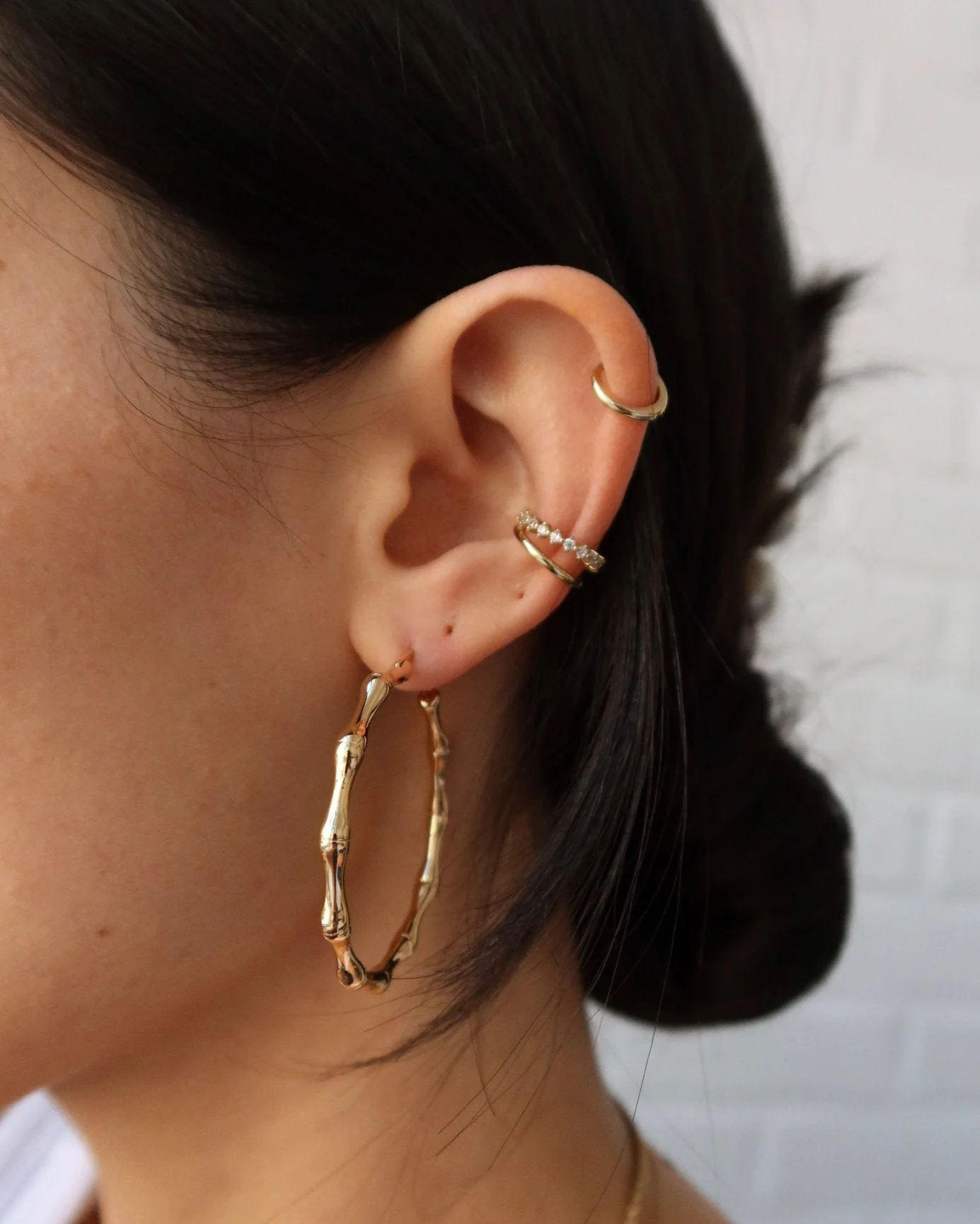 BIRDIE PAVÉ & GOLD DOUBLE EAR CUFF - Image 10