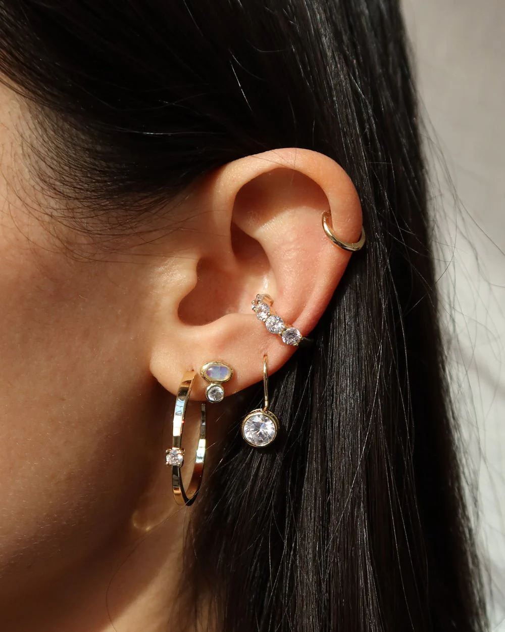 NORAH SPARKLE DOT MEDIUM HOOPS - Image 8